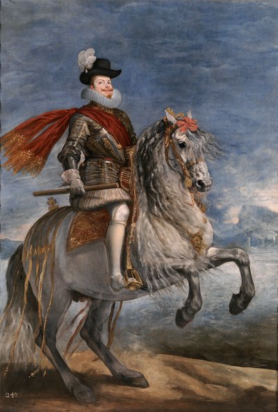 Filips III te paard door Diego Velázquez